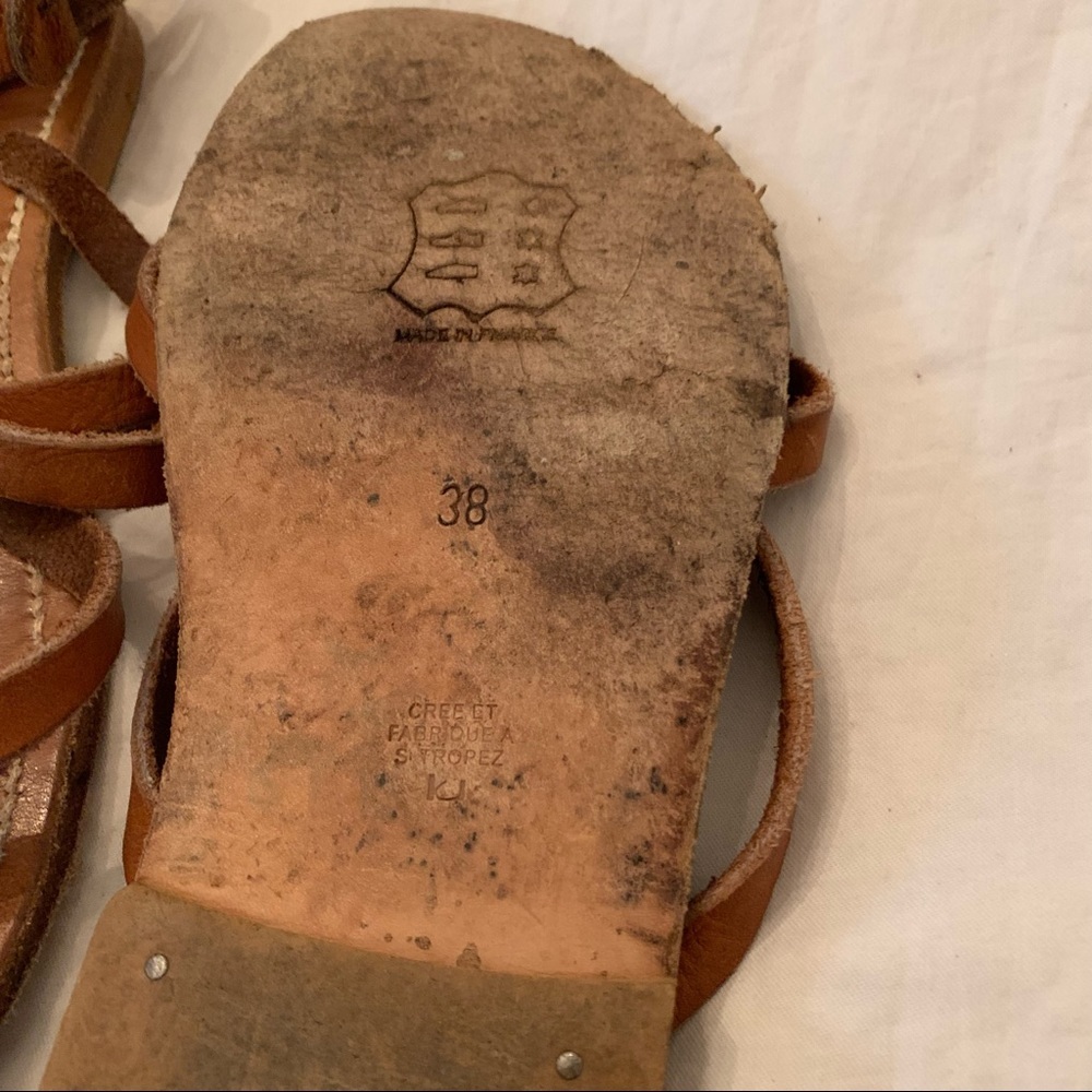 Anthro K.Jacques brown leather sandals shoes 38 - Picture 8 of 9